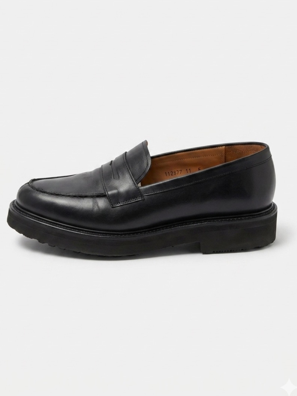 Grenson Peter Black Leather Penny Loafers Men’s UK 11 / US 12 Chunky Sole EUC
